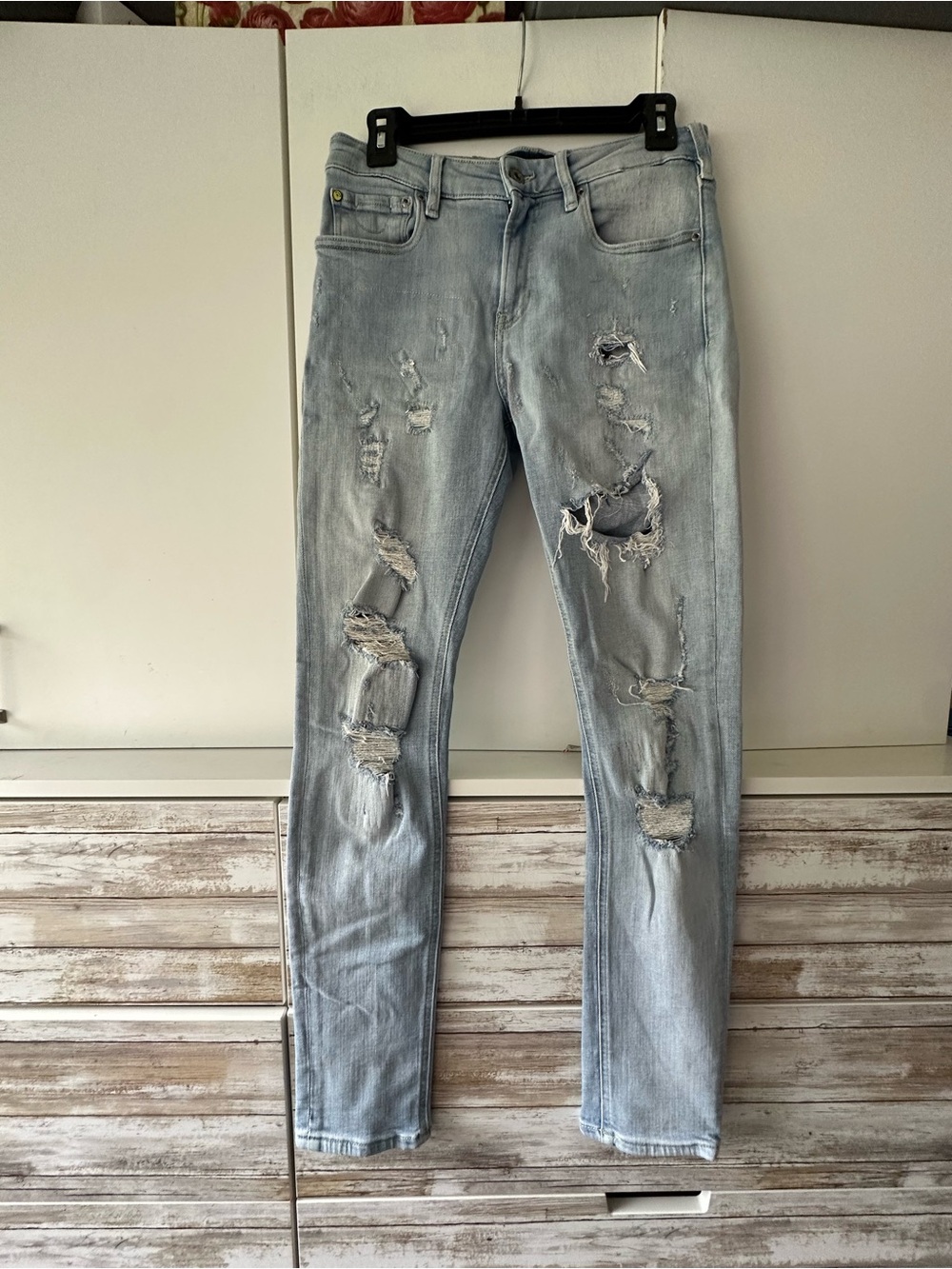 💙 Scotch & Soda Amsterdams Blauw Skinny Distressed Jeans W30 L32